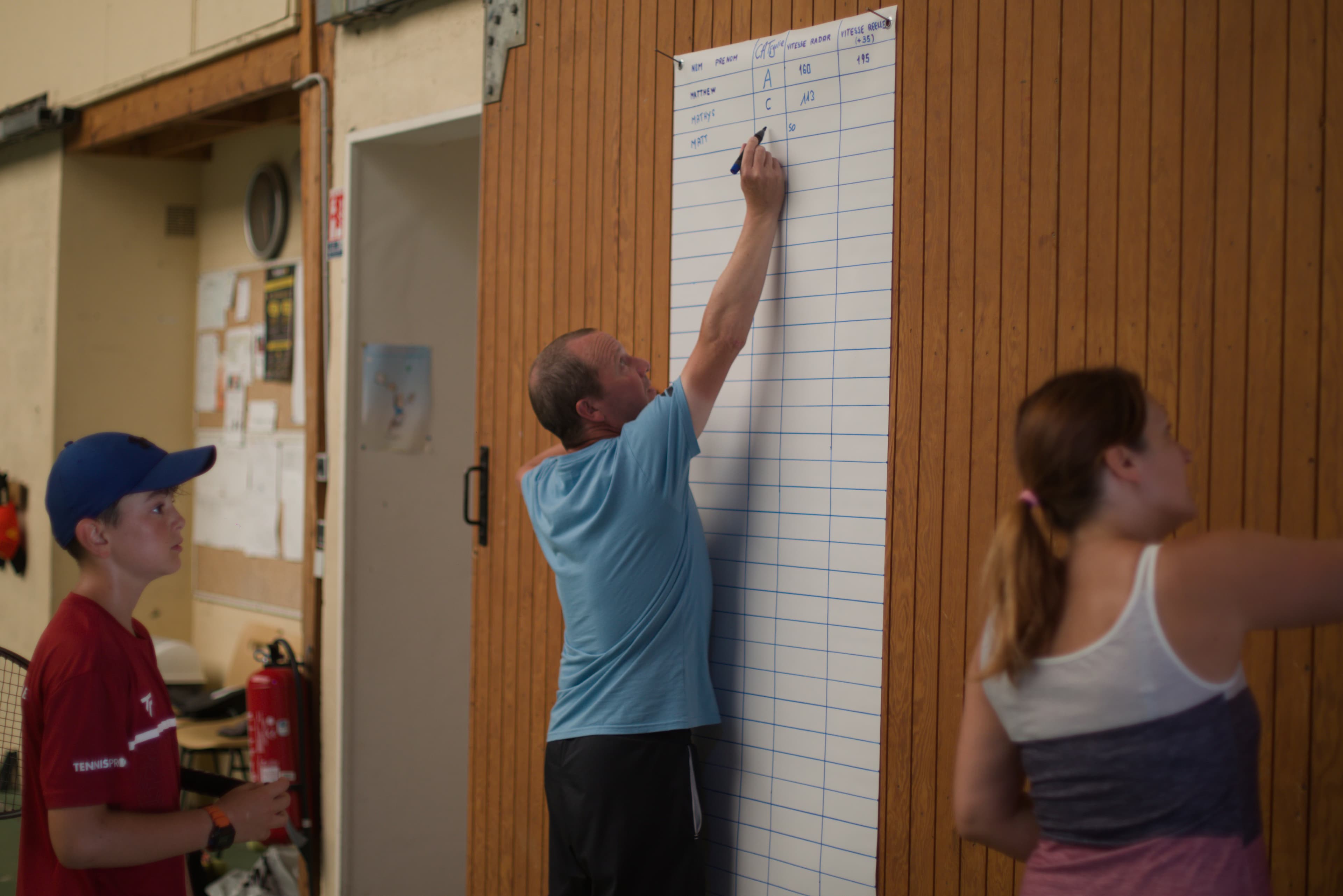 Inscription des scores au tableau