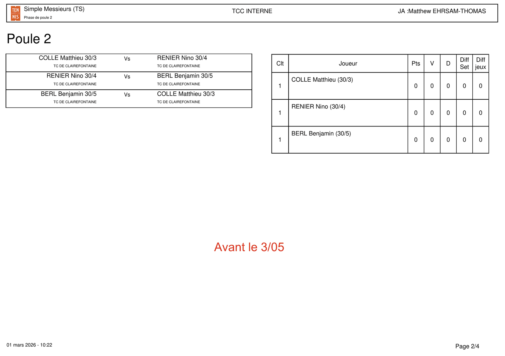 Galerie Tournoi Interne 2026 : 25 joueurs en lice ! 5